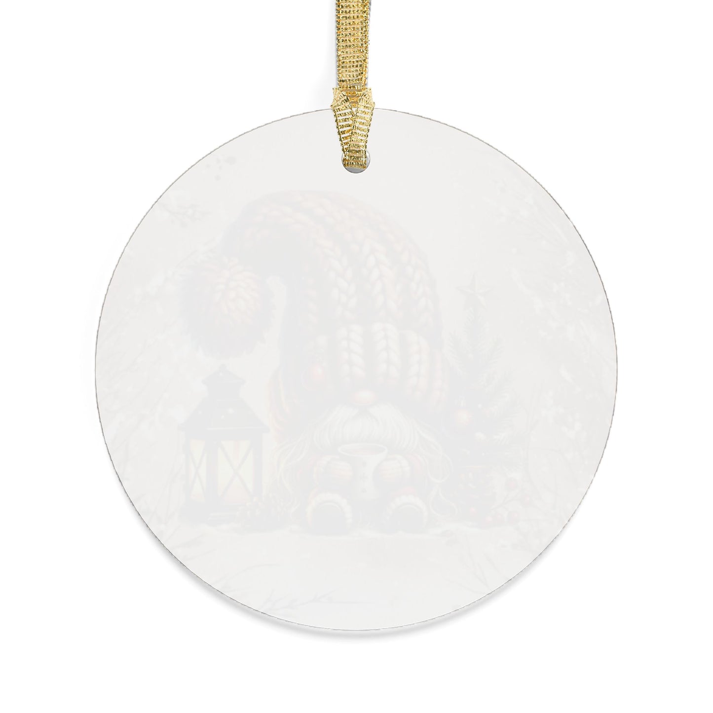 Festive Christmas Acrylic Ornaments - Cozy Gnome Design for Holiday Cheer