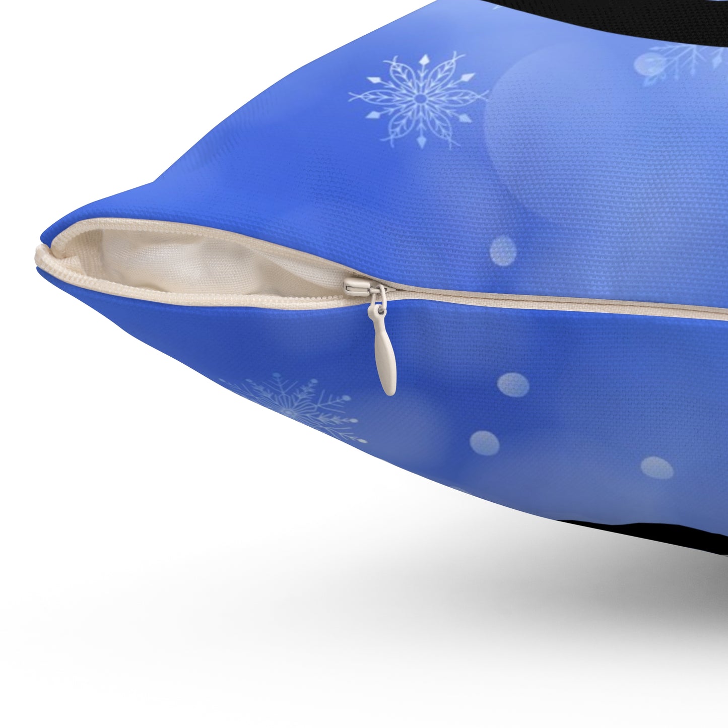 Pet Lover's Holiday Theme Spun Polyester Square Pillow, Cute Animal Holiday Quote, Beautiful Decor Pet Lover's Holiday Decor for Home or Office