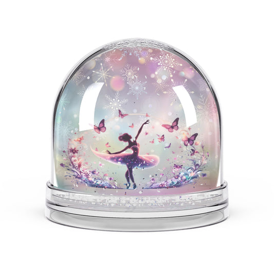 Ballerina Butterfly Snow Globe — Dreamy Pink Ballet Keepsake