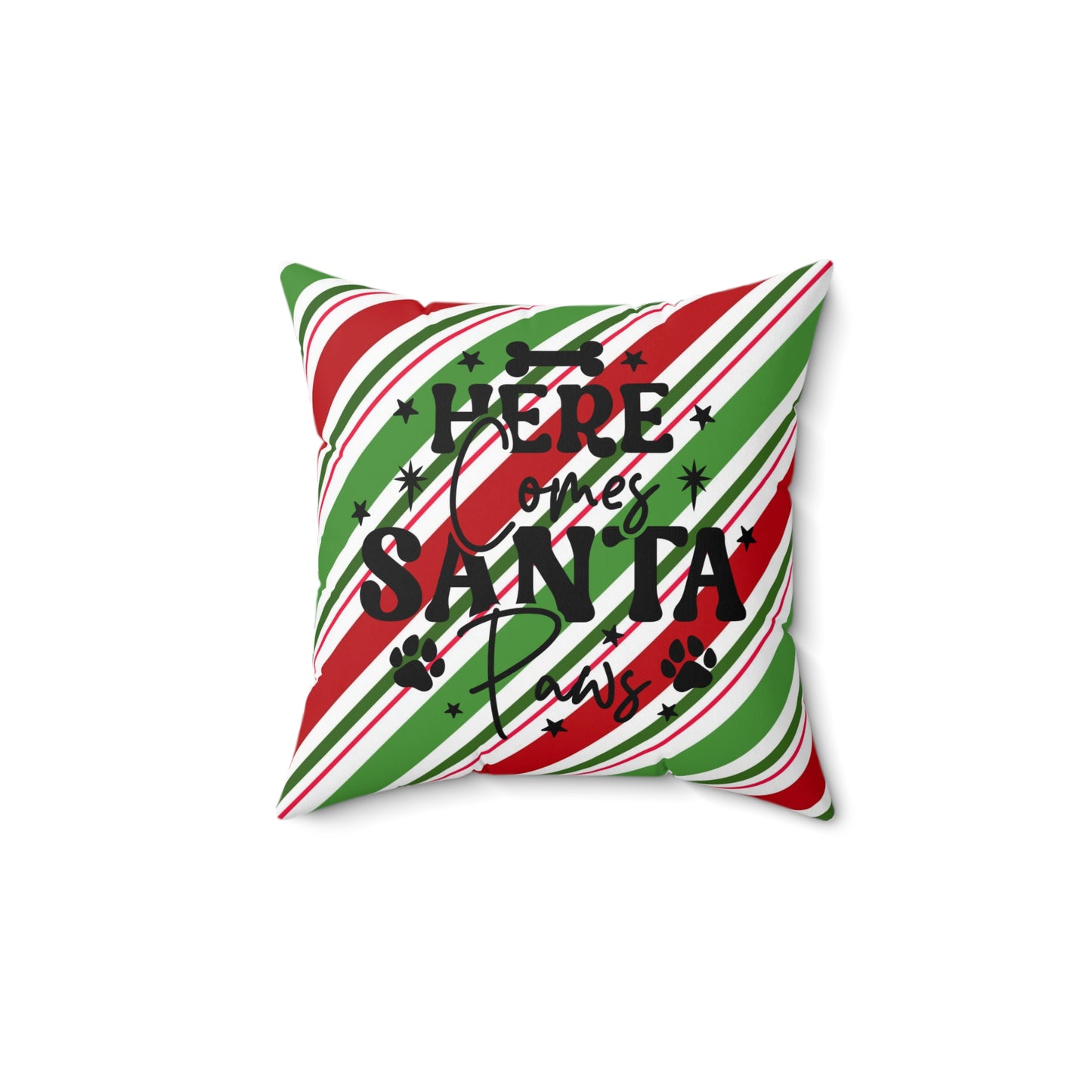 Christmas Pet Theme Spun Polyester Square Pillow, Dog Lover's Holiday Decor for Home or Office, Animal Lovers, Pet Lover's Holiday Accent