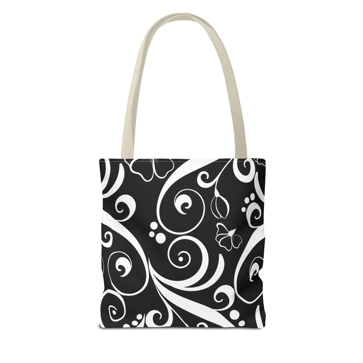 Fashionable Black and White Pattern Tote Bag (AOP), Stylish, Great Gift Idea for Birthdays, Holidays, Any Occasion for Anyone