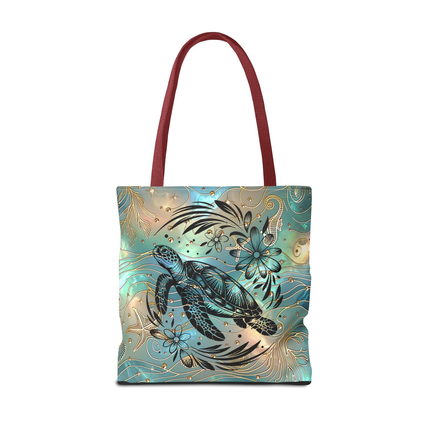 Ocean-Inspired Turtle Tote Bag - Beach Lover's Canvas Eco-Friendly Summer Gift