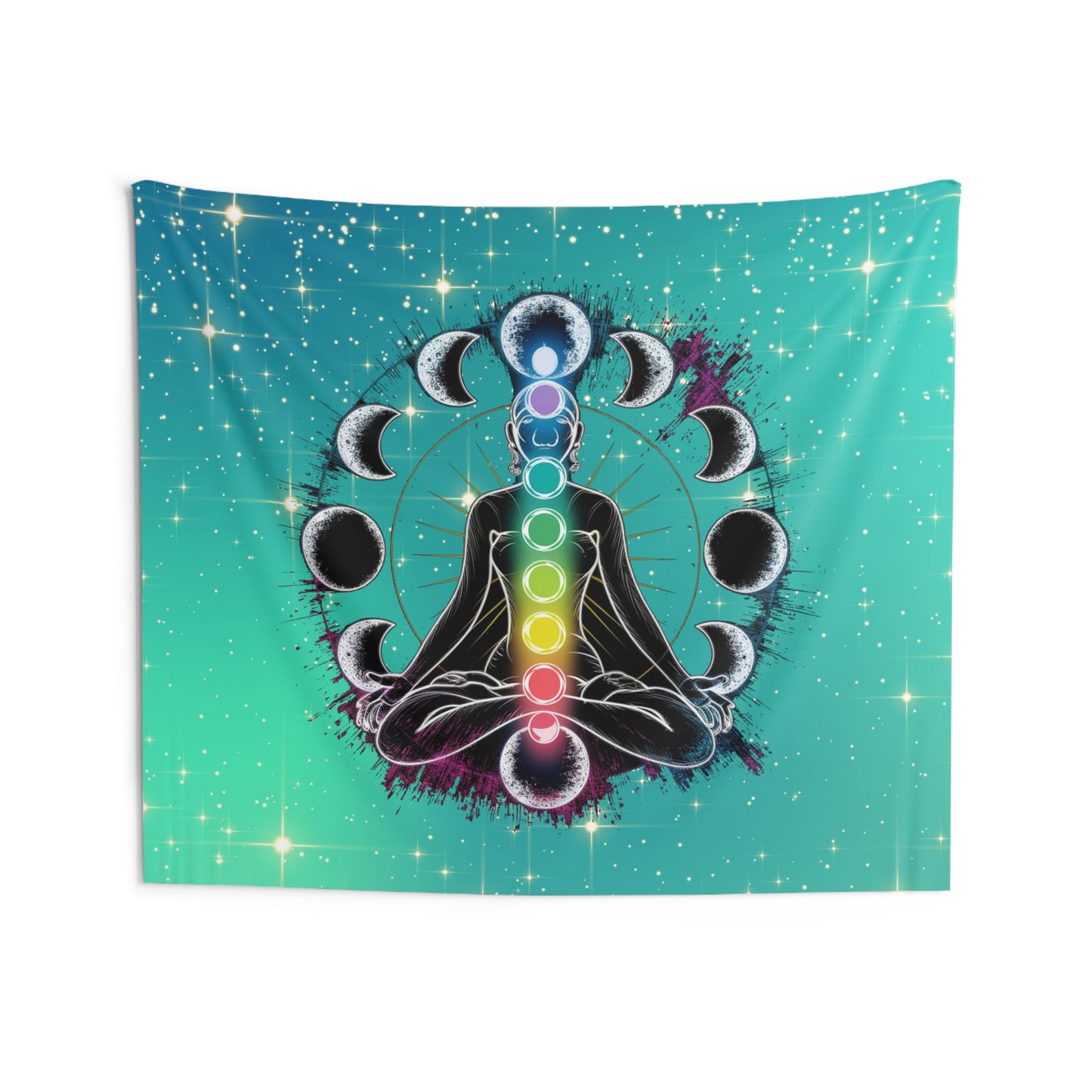 Chakra Meditation Wall Tapestry, Boho Room Decor, Spiritual Art, Zen Home Decor, Gift for Yoga Lovers