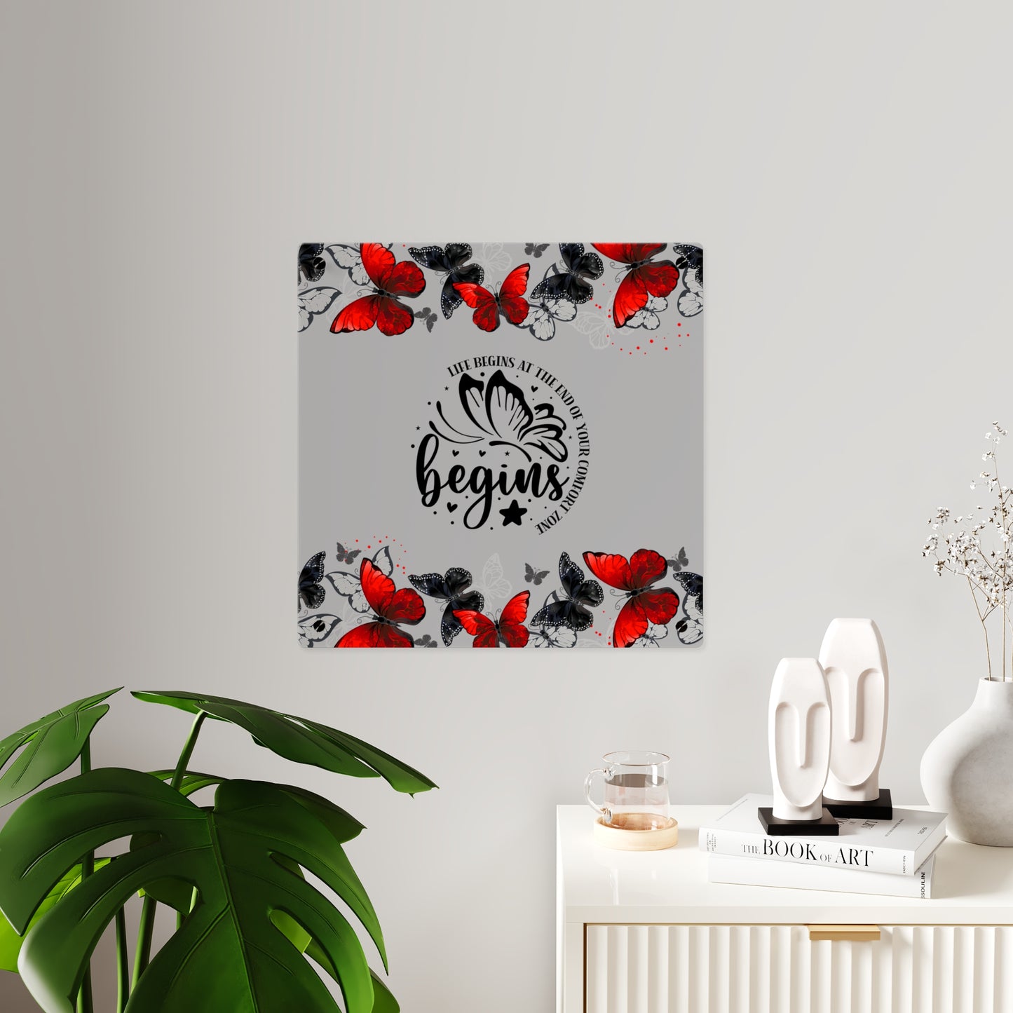 Inspirational Butterfly Acrylic Wall Art Panel - 'Life Begins' Decor