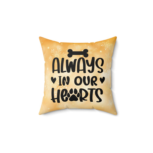 Pet Theme Decor Spun Polyester Square Pillow, Animal Lovers, Pet Lover's Decor,  Beautiful Accent for Home or Office, Gift Idea for Any Occasion