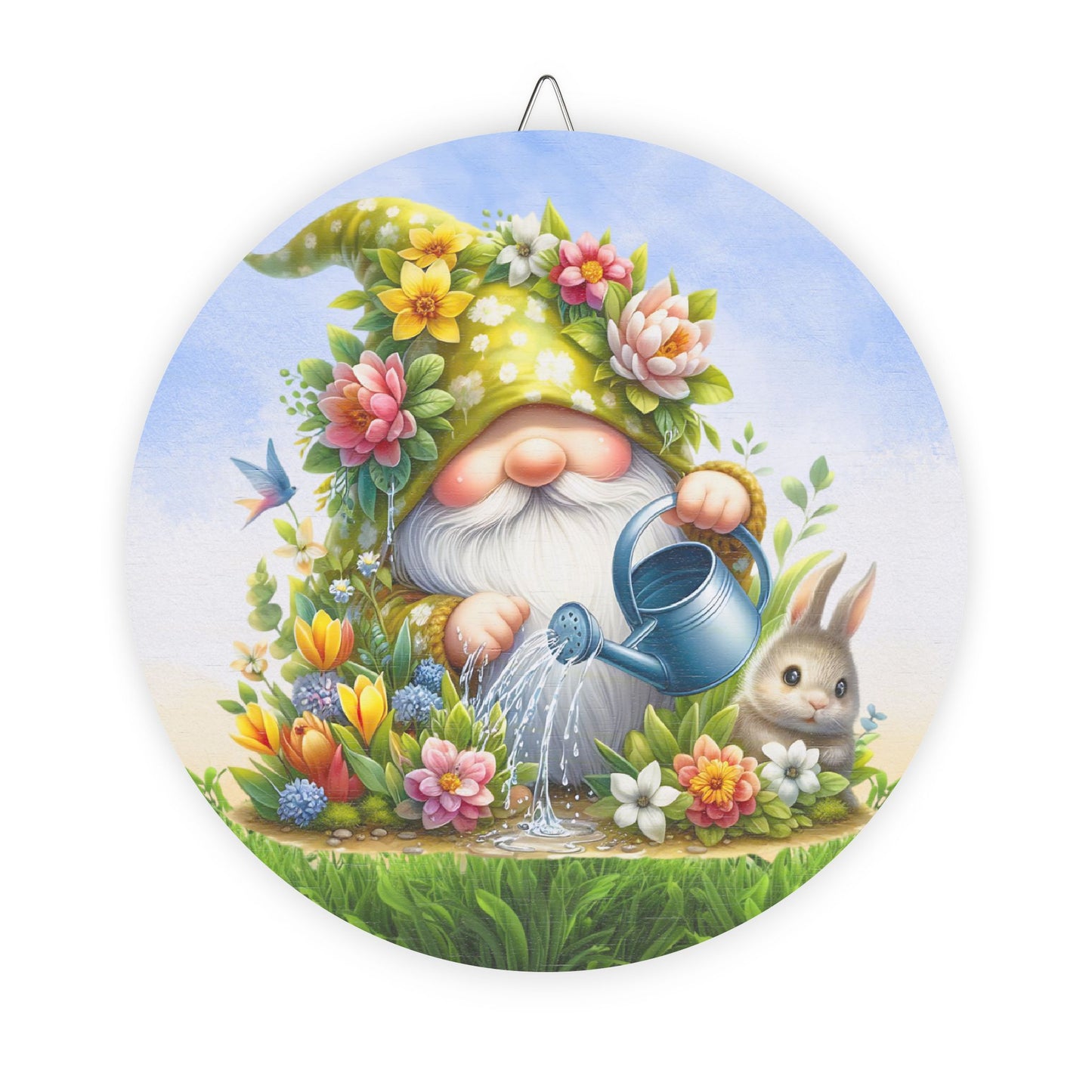 Whimsical Gnome Garden Rustic Charm Wood Sign - Cute Rustic Charm Decoration for Home & Spring Celebrations