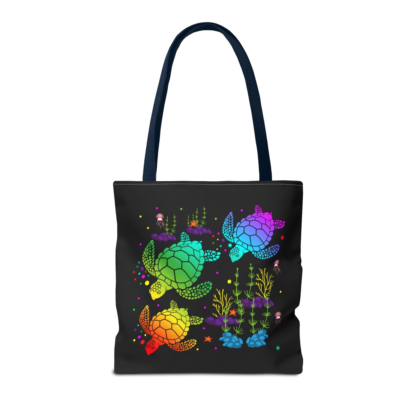 Rainbow Turtle Tote Bag - Eco-Friendly Reusable Shopper, Beach Bag, Gift for Ocean Lovers, Summer Fun, Art Tote