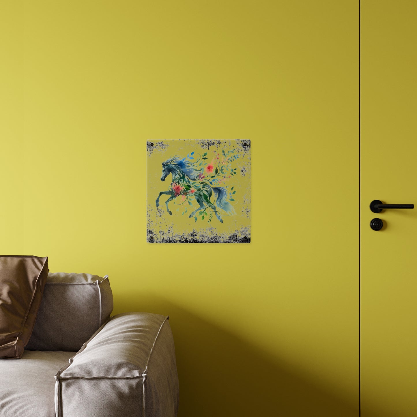Whimsical Horse Acrylic Wall Art Panel – Nature-Inspired Home Decor