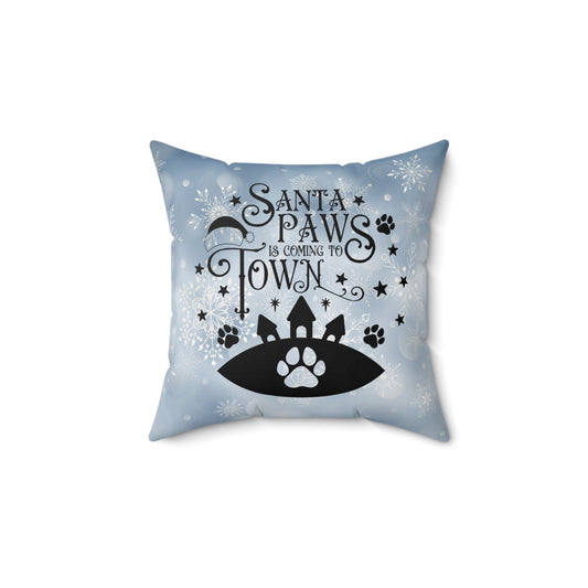 Pet Christmas Theme Spun Polyester Square Pillow, Pet Christmas Quote, Pet Dog Lover's Holiday Decor for Home or Office, Pet Holiday Accent