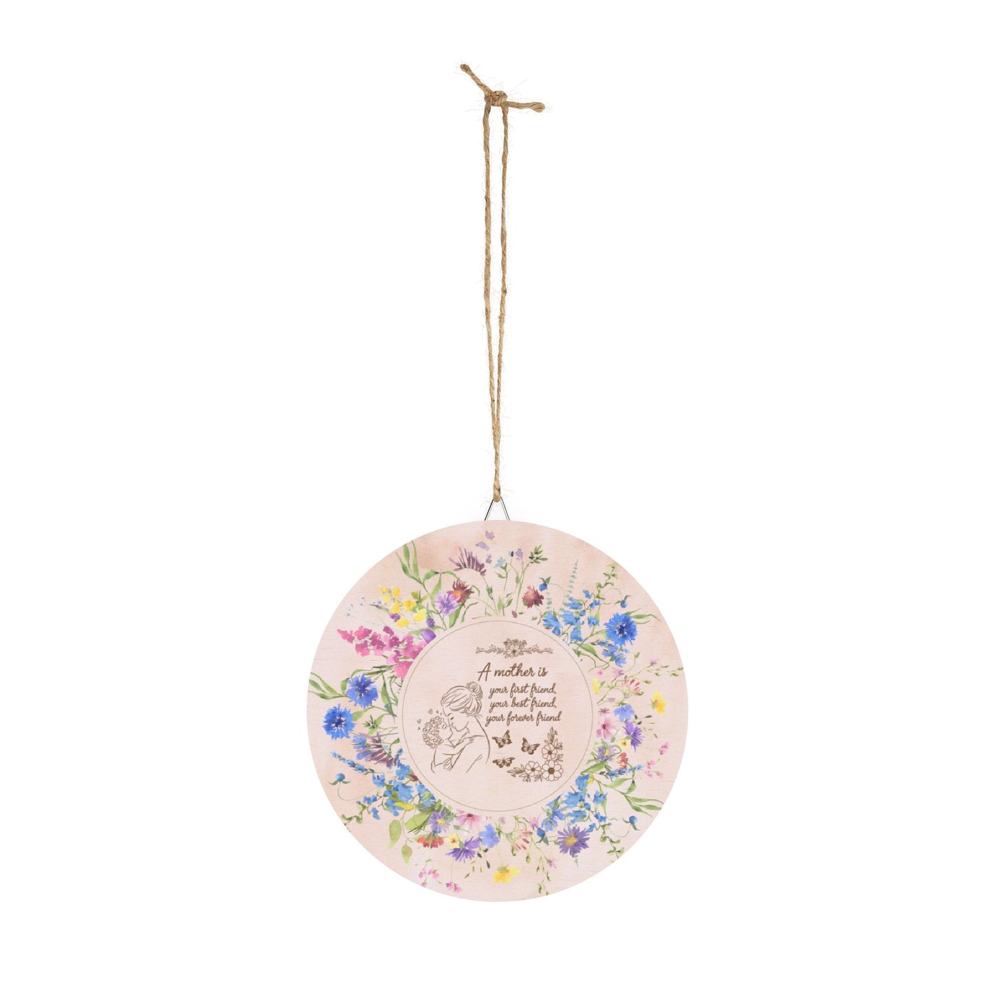 Rustic Charm Floral Mother Quote Wood Sign - Inspiring Home Decor