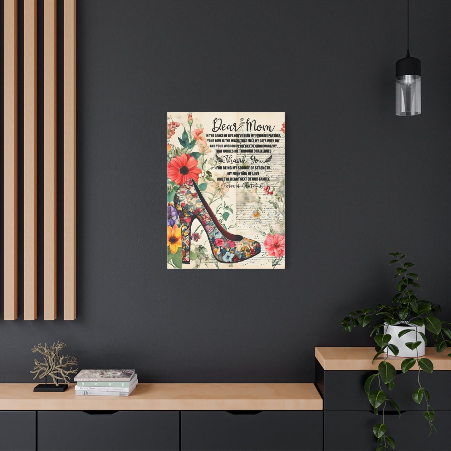 Inspirational Floral Canvas Wall Art for Mom - Perfect Gift for Mother's Day