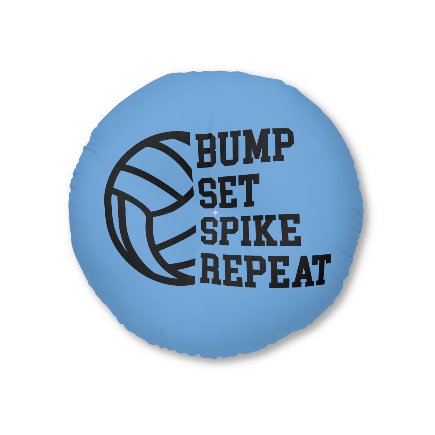 Tufted Floor Pillow Round- Volleyball Theme