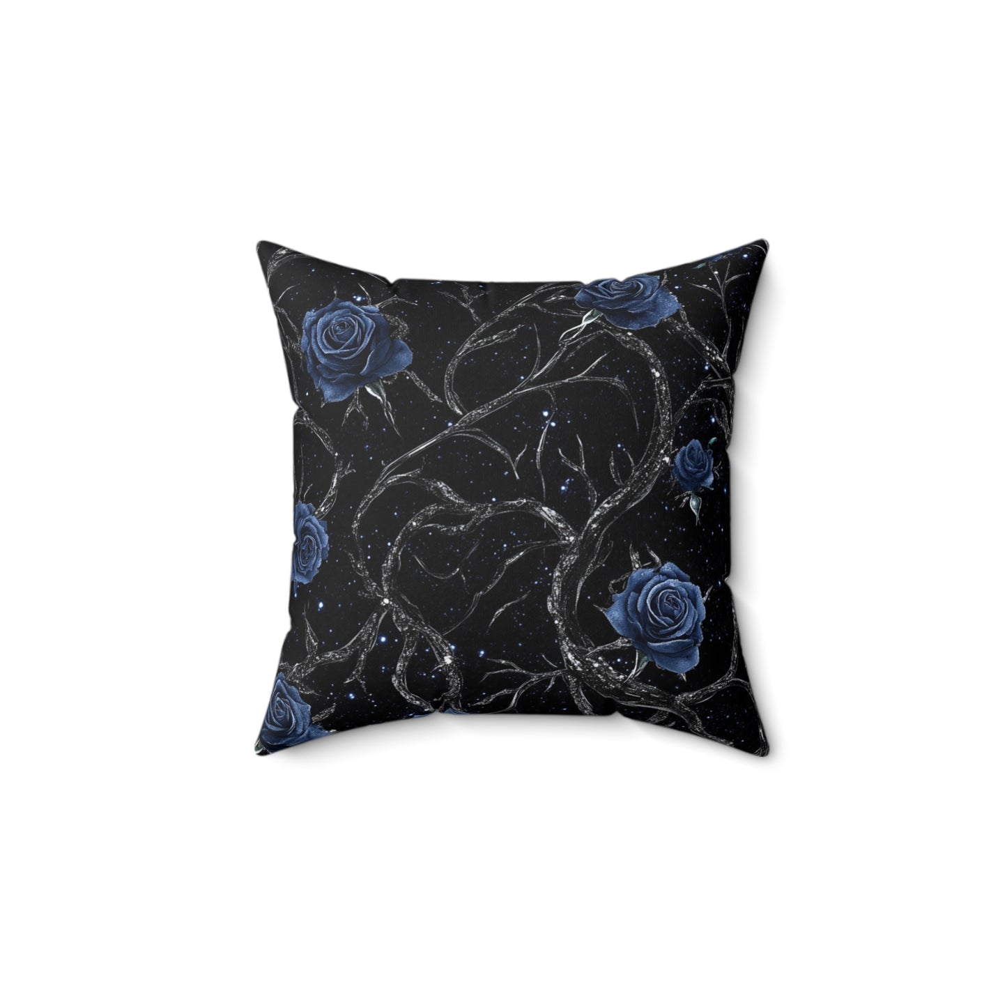 Elegant Floral Throw Pillow, Black Rose Cushion, Dark Aesthetic Home Decor, Gothic Pillow Cover, Cozy Gift for Her