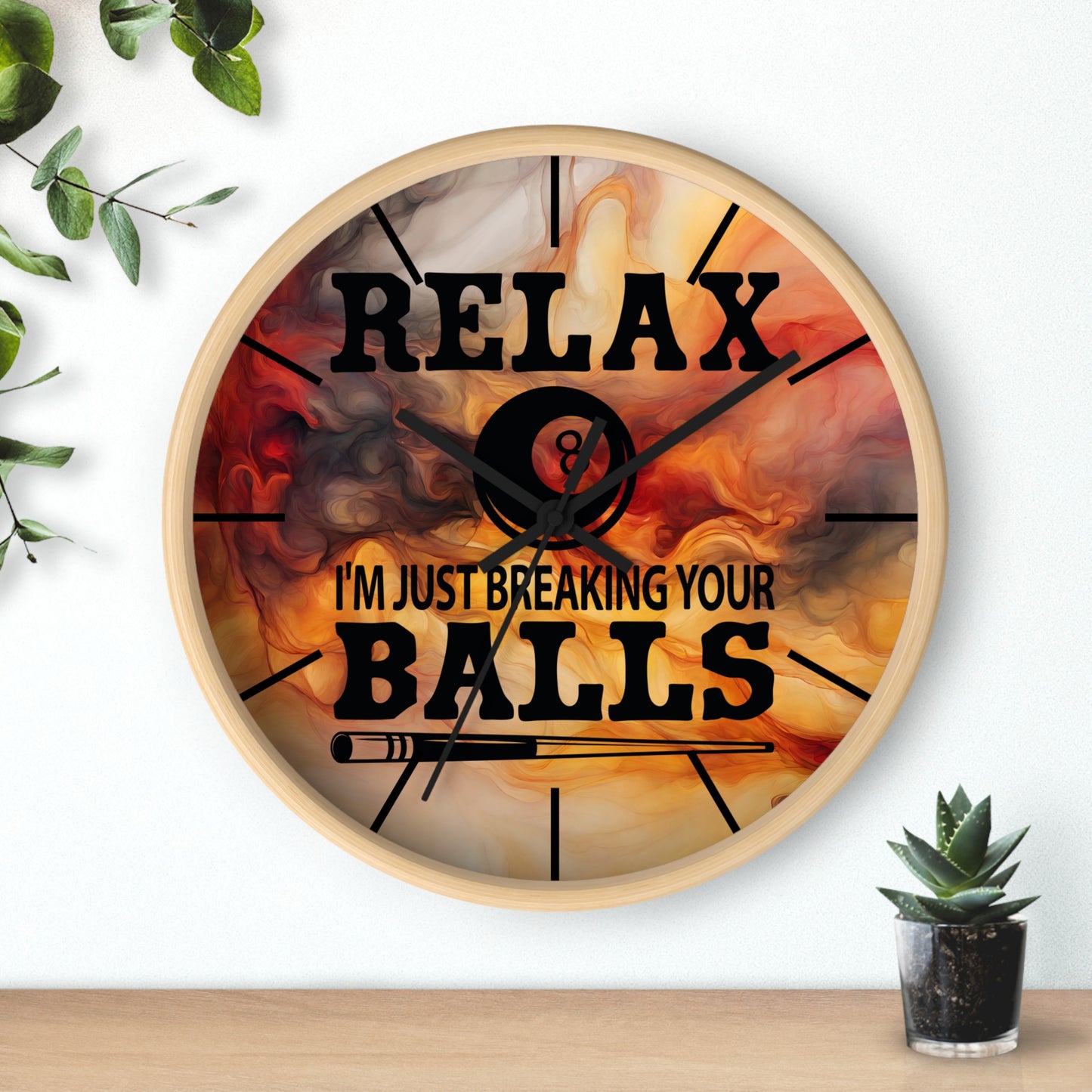 Pool Quote Wall Clock - Gift for Pool Lovers & Billiards Fans