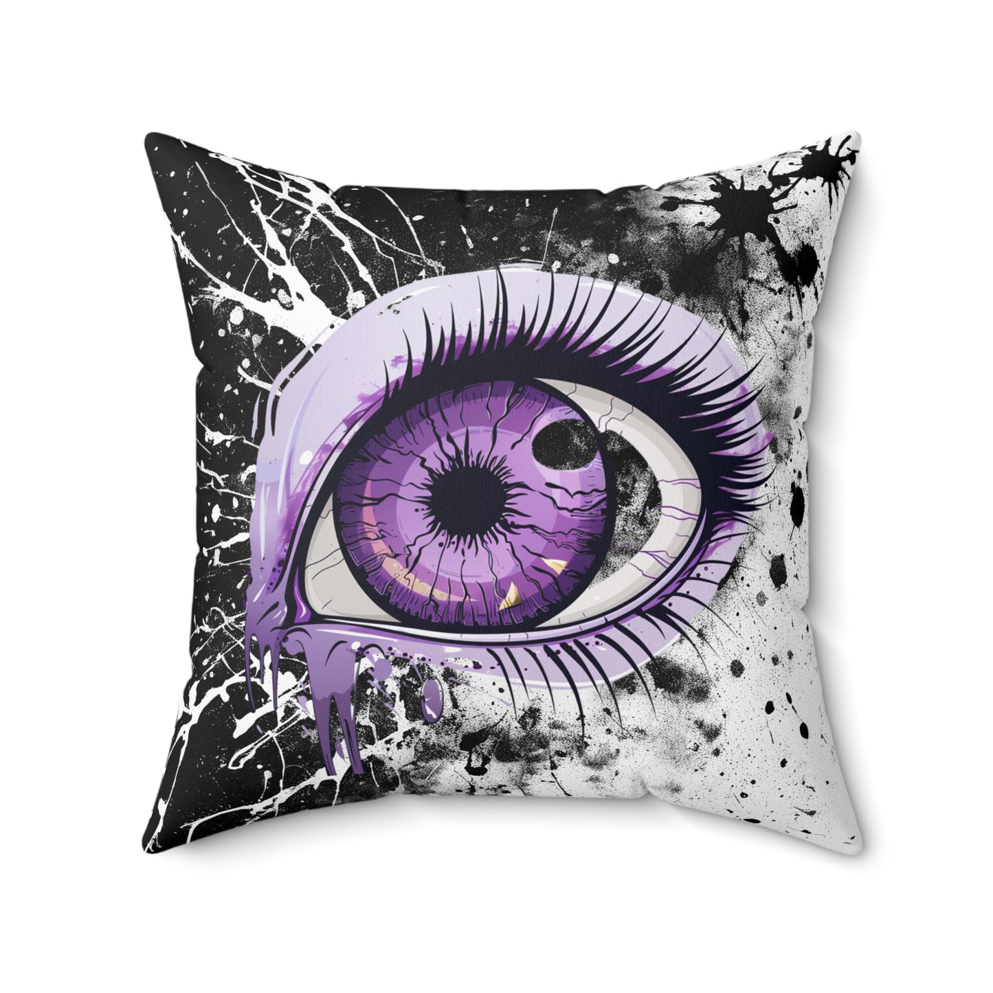 Halloween Theme Spun Polyester Square Pillow, Spooky One Eye Monster Halloween Decor, Accent for Any Room, Halloween and Monster Lovers