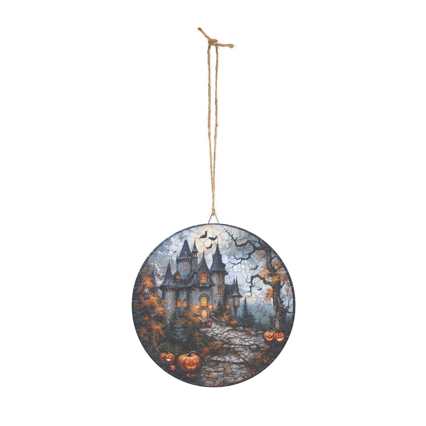 Hauntingly Beautiful Halloween Rustic Charm Wood Sign, Rustic Decor, Spooky Home Art, Fall Decoration, Haunted House Wall Hanging