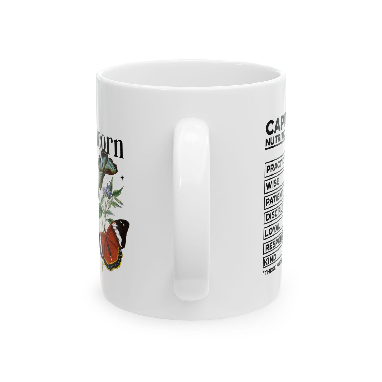 Capricorn Zodiac Floral Ceramic Mug - Horoscope Gift for Astrology Lovers
