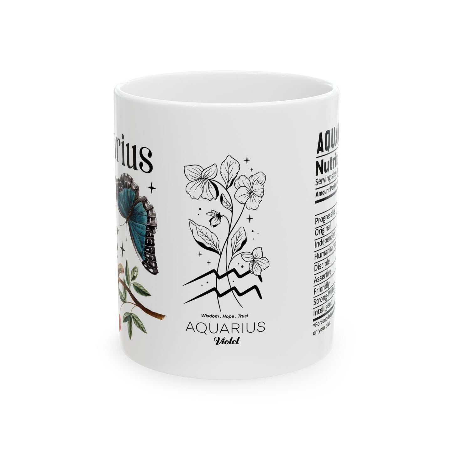 Zodiac Aquarius Ceramic Mug (11oz & 15oz) - Astrology Gift for Star Sign Lovers