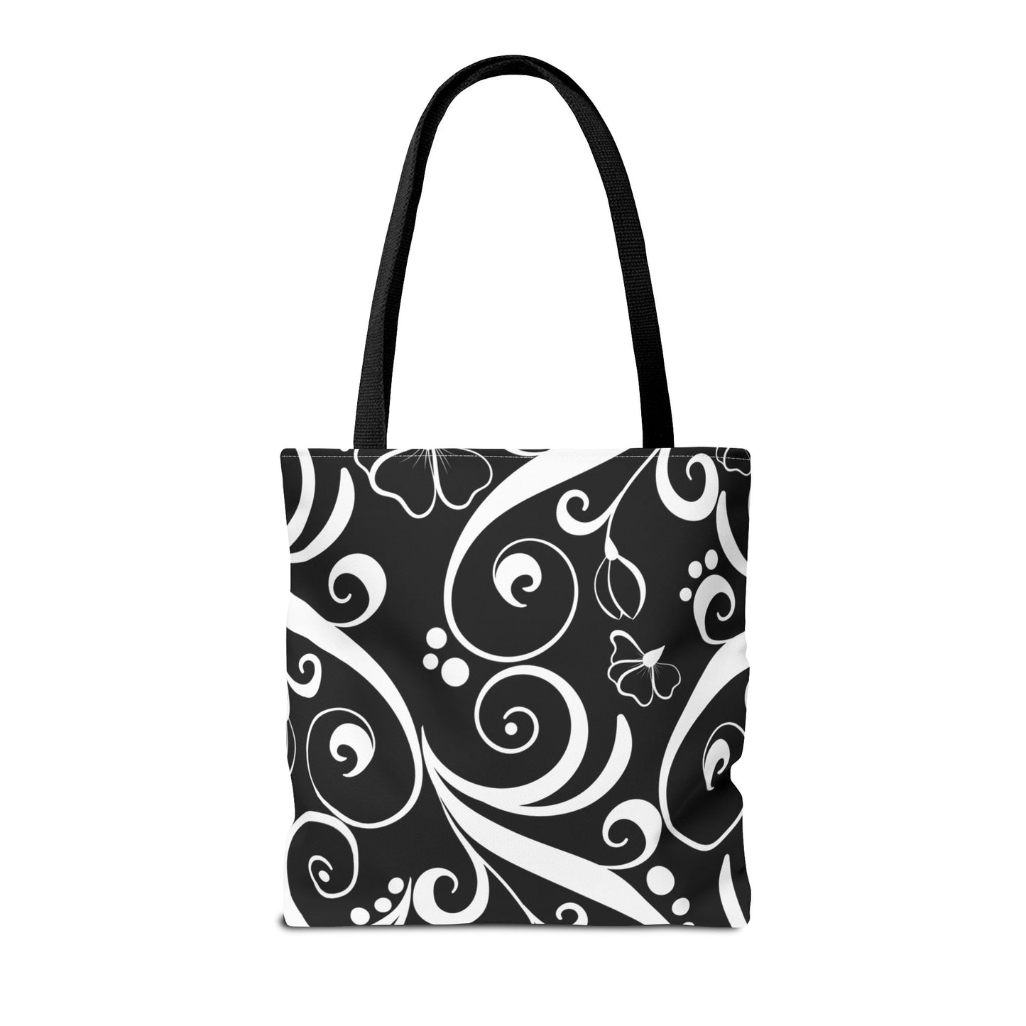 Fashionable Black and White Pattern Tote Bag (AOP), Stylish, Great Gift Idea for Birthdays, Holidays, Any Occasion for Anyone