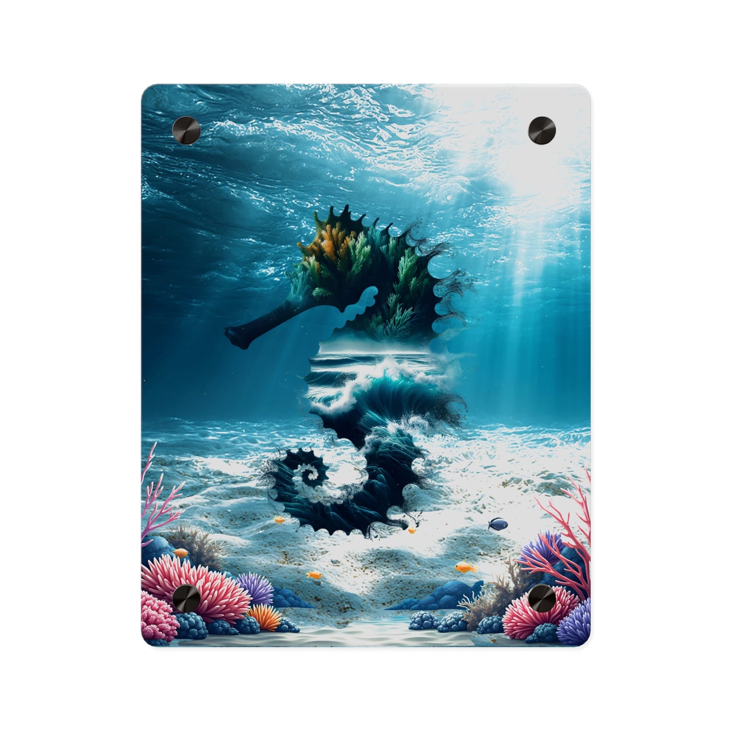 Acrylic Wall Art Panel — Underwater Seahorse Ocean Scene Panel
