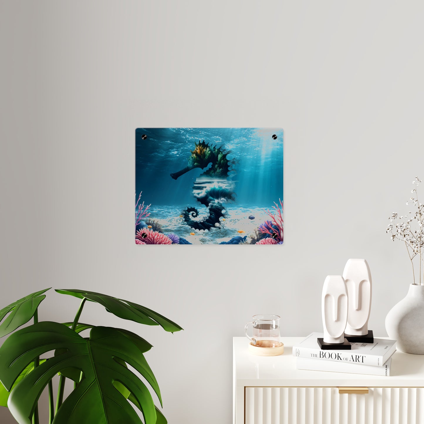 Acrylic Wall Art Panel — Underwater Seahorse Ocean Scene Panel