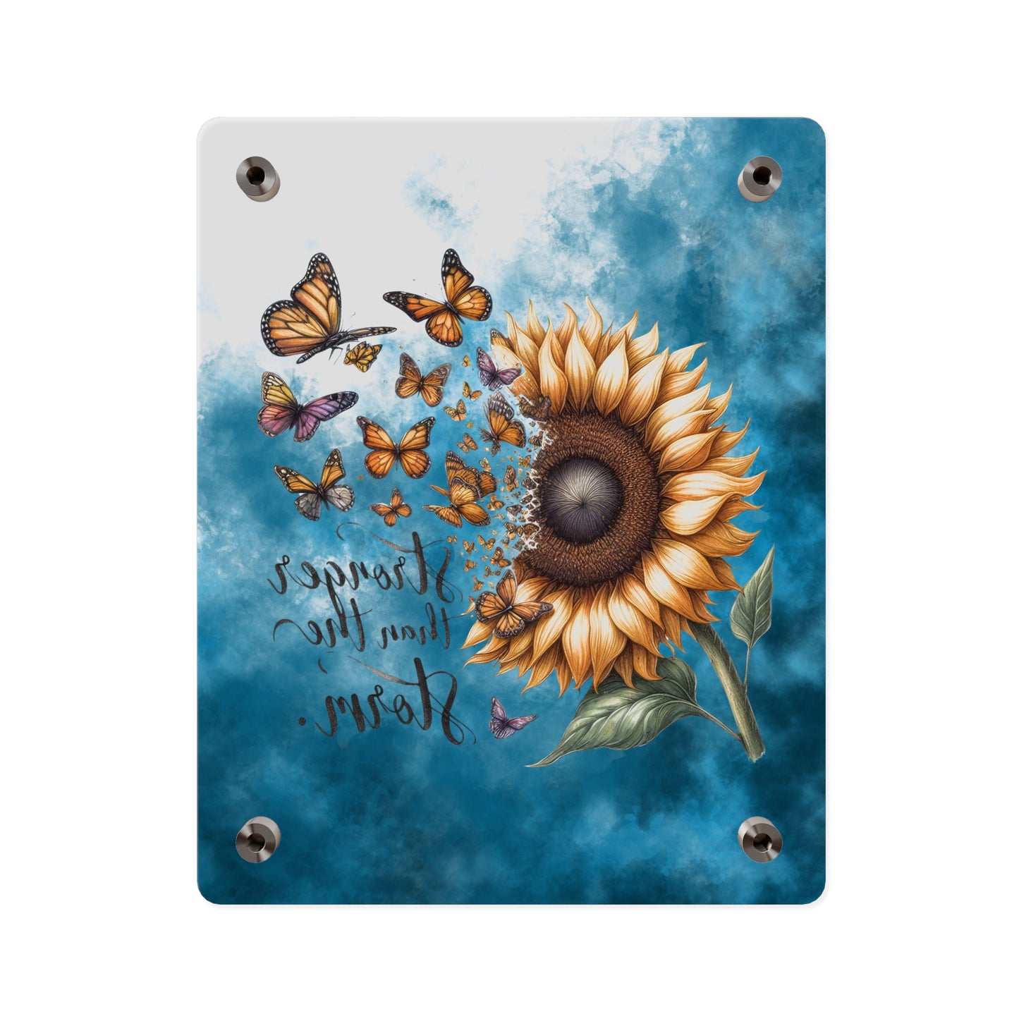 Inspirational Sunflower Acrylic Wall Art Panel - "Stronger Than The Storm"