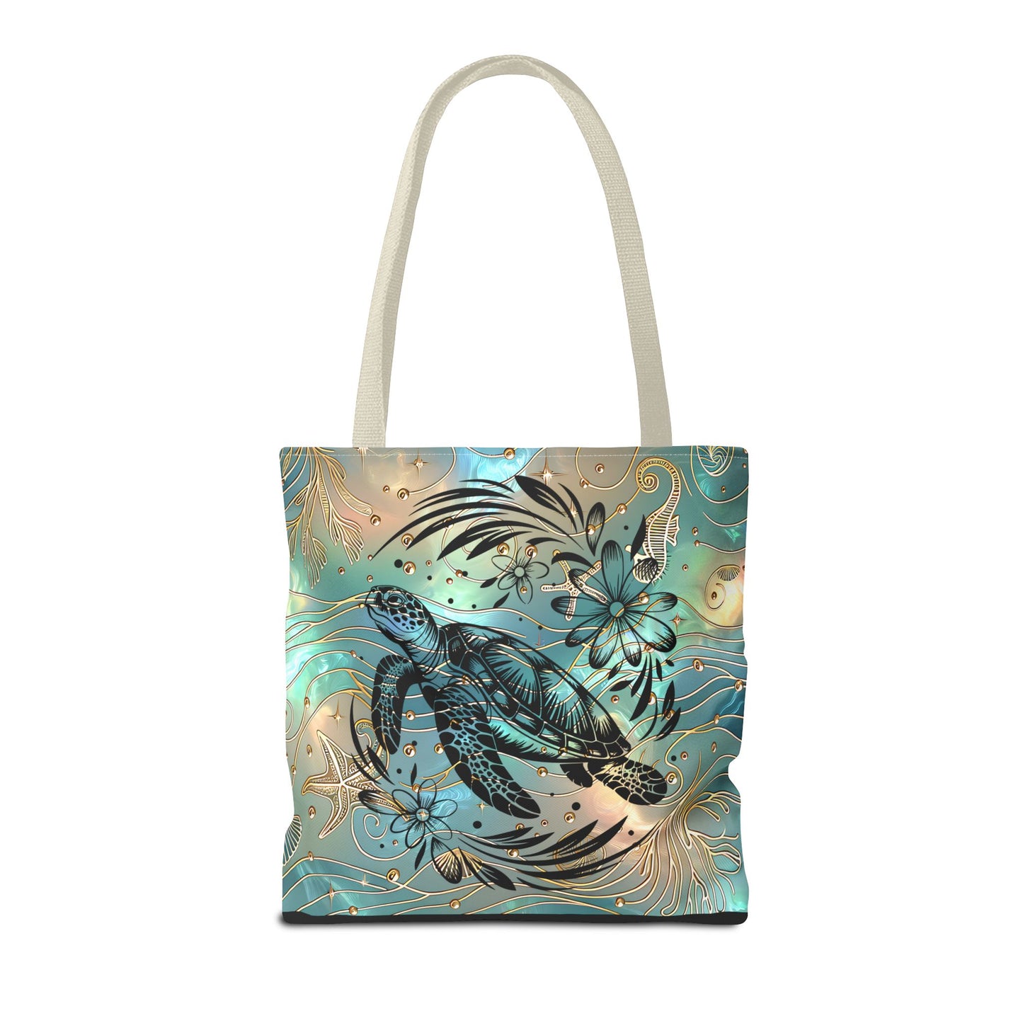Ocean-Inspired Turtle Tote Bag - Beach Lover's Canvas Eco-Friendly Summer Gift