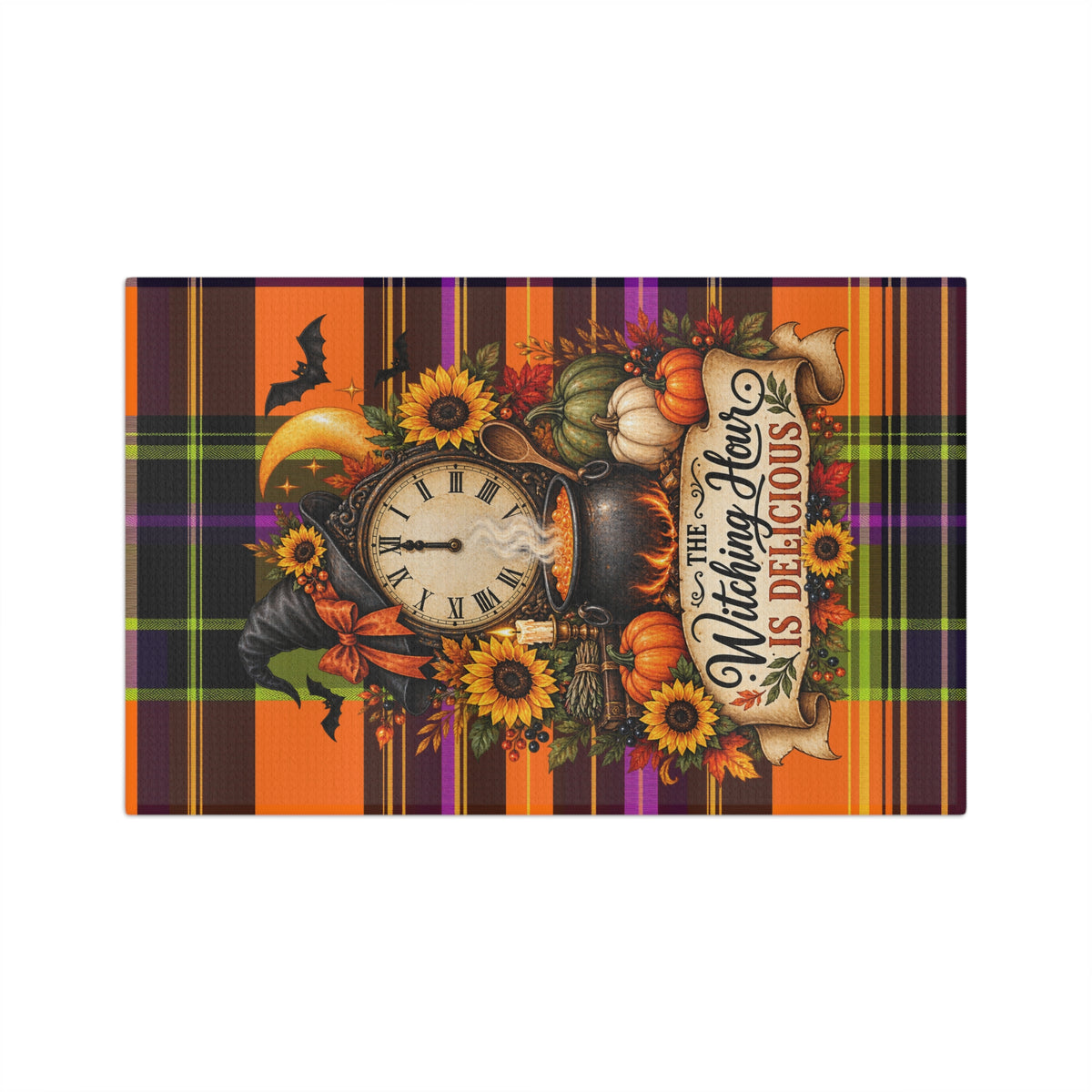 Witching Hour Is Delicious Halloween Microfiber Tea Towel
