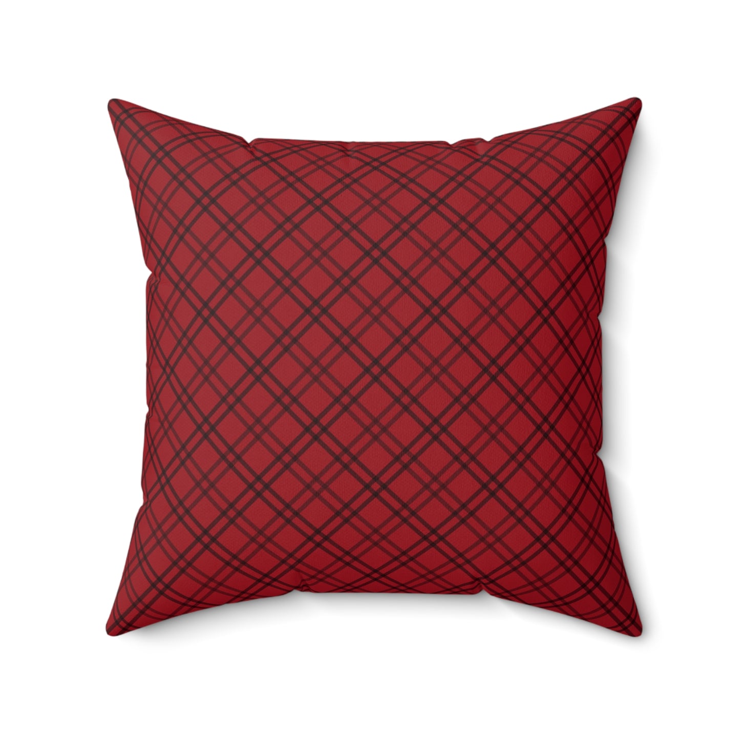 Spun Polyester Square Pillow - Christmas Plaid Heart Floral Design Accent Pillow, Holiday Decor for Any Room for Home or Office