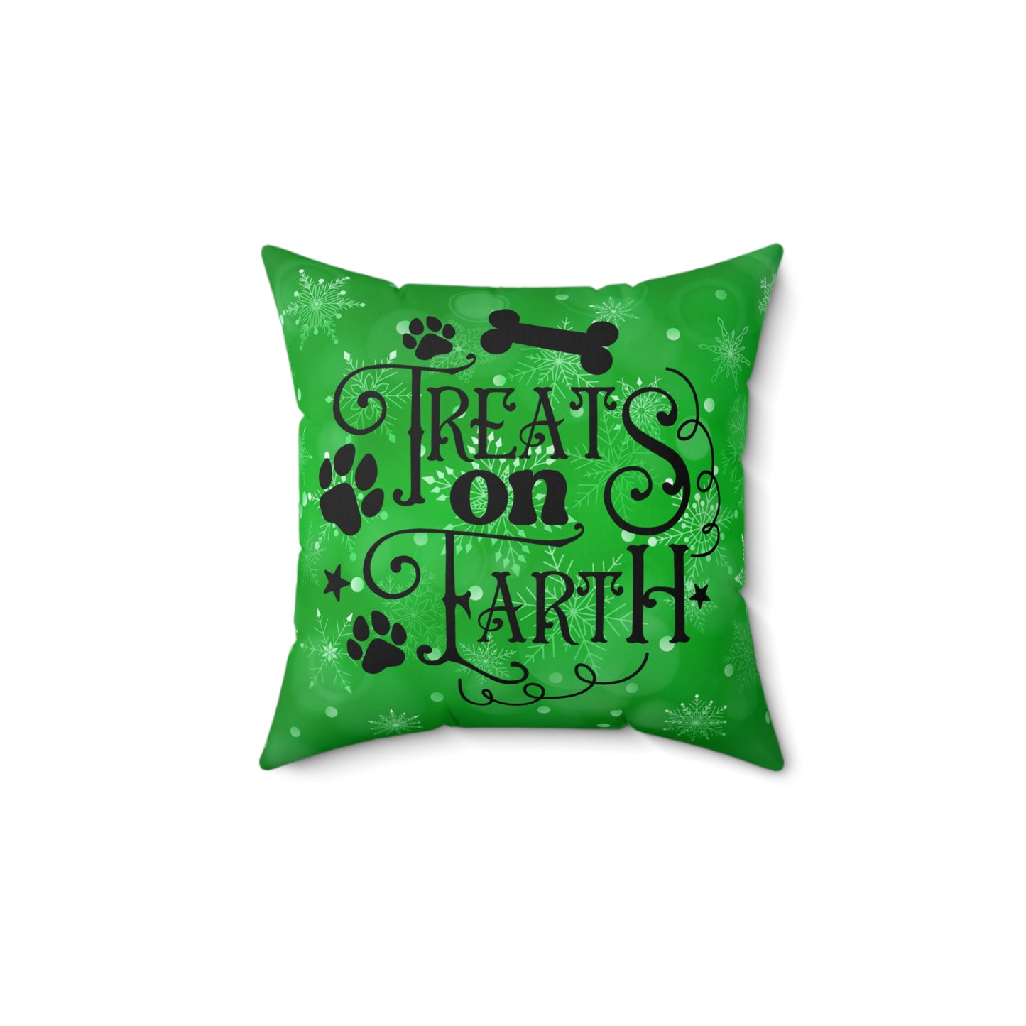 Pet Dog Holiday Theme Spun Polyester Square Pillow, Pet Dog Holiday Quote, Animal Lovers, Pet Lover's Holiday Decor, Beautiful Accent for Home or Office