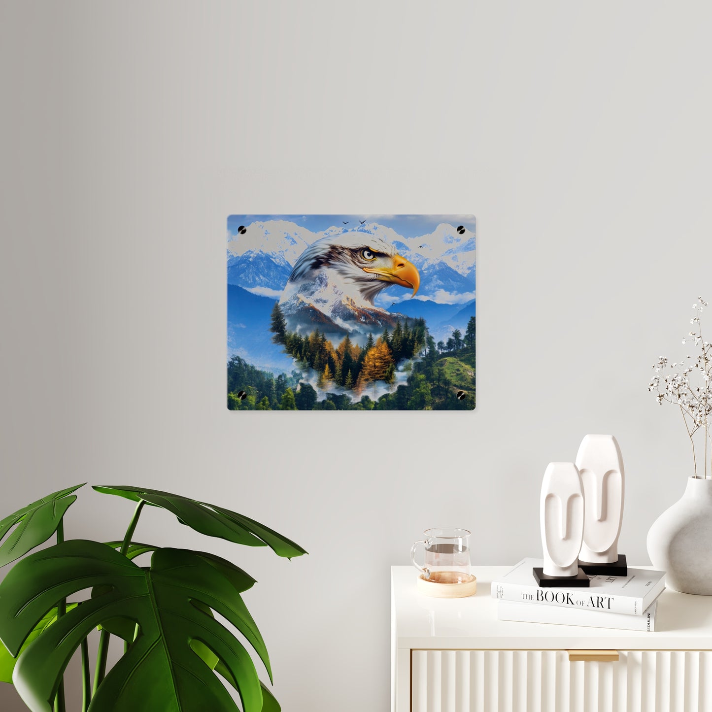 Eagle Mountain Acrylic Wall Art Panel — Patriotic Wilderness Landscape Decor
