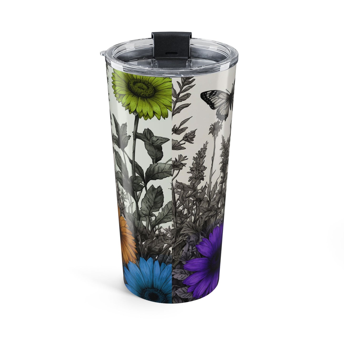 Vibrant Floral Butterfly Tumbler 20oz - Nature Gift