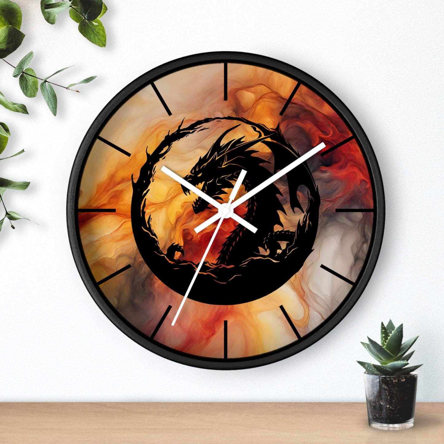 Dragon Smoky Wall Clock - Mystical Home Office Decor Gift