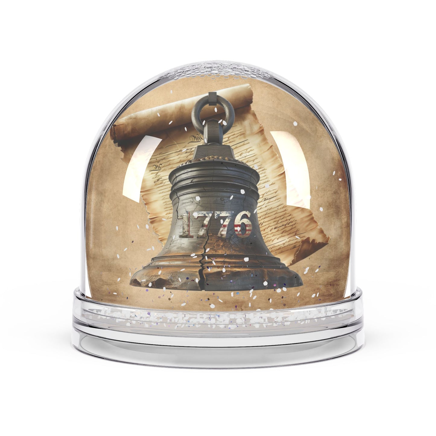 Patriotic Snow Globe with Liberty Bell 1776 Design