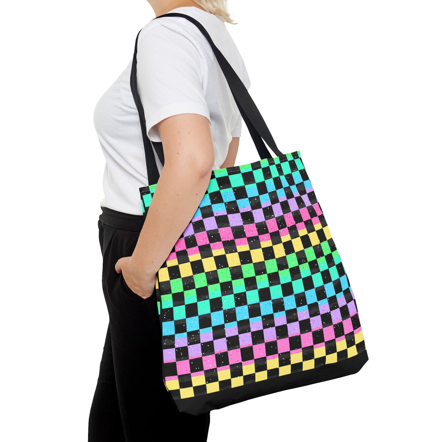Colorful Checkerboard Tote Bag - Vibrant Reusable Shopping Bag, Eco-Friendly Gift, Summer Beach Accessory, Fashionable Everyday Tote