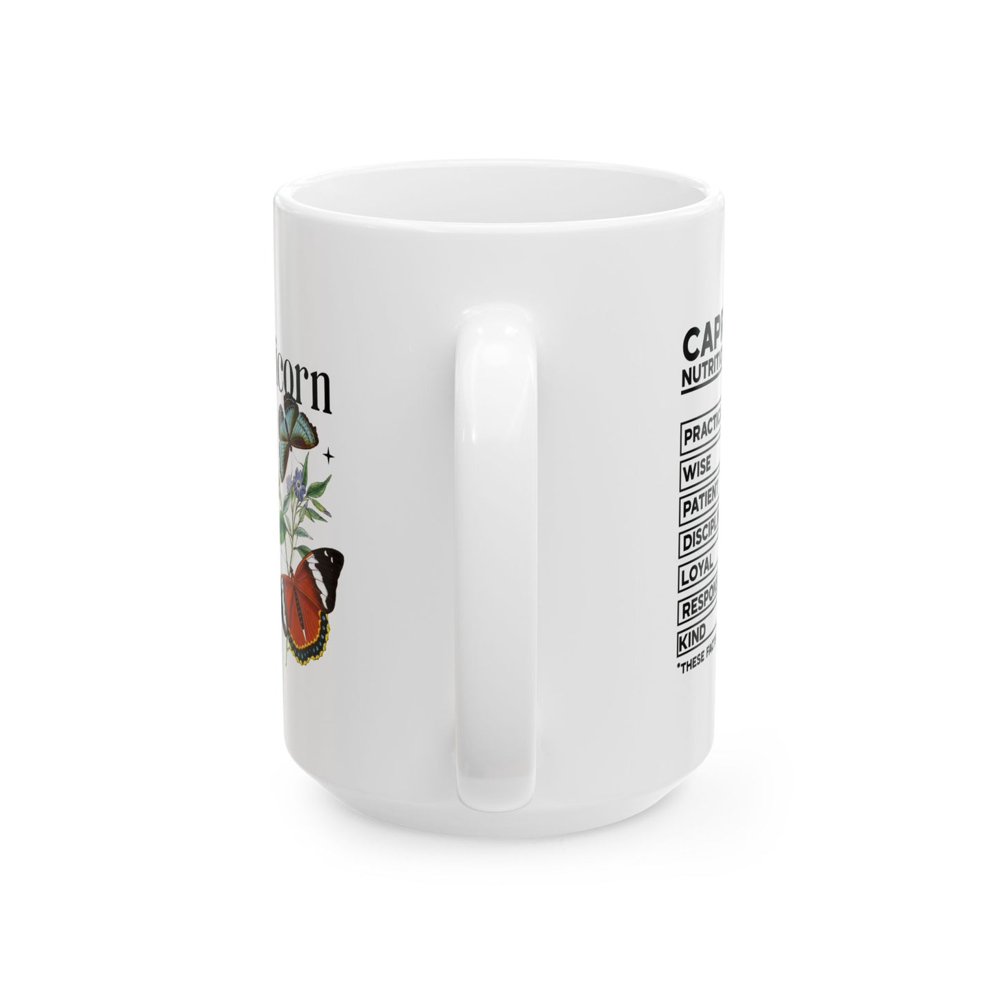 Capricorn Zodiac Floral Ceramic Mug - Horoscope Gift for Astrology Lovers