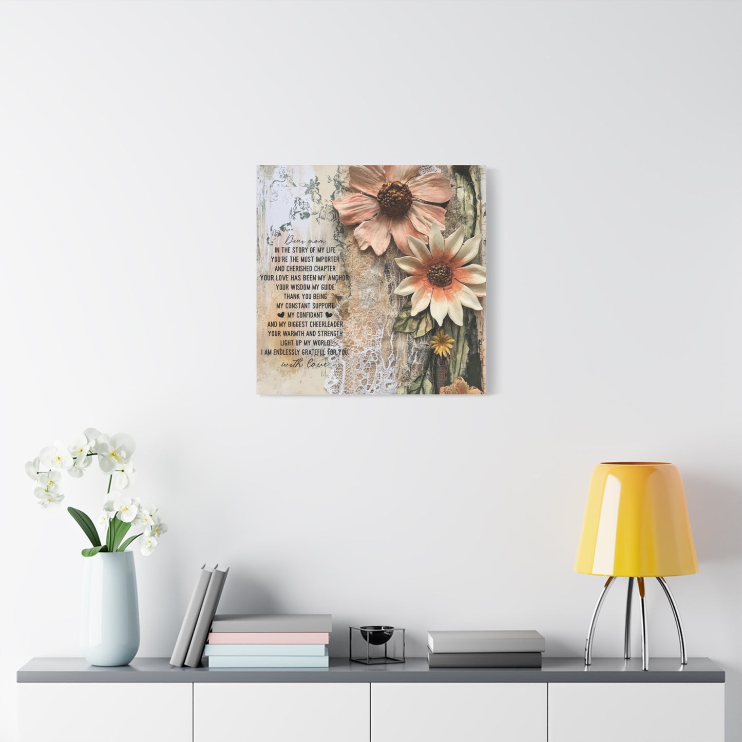Floral Canvas Wall Art - Heartfelt Mom Appreciation Decor
