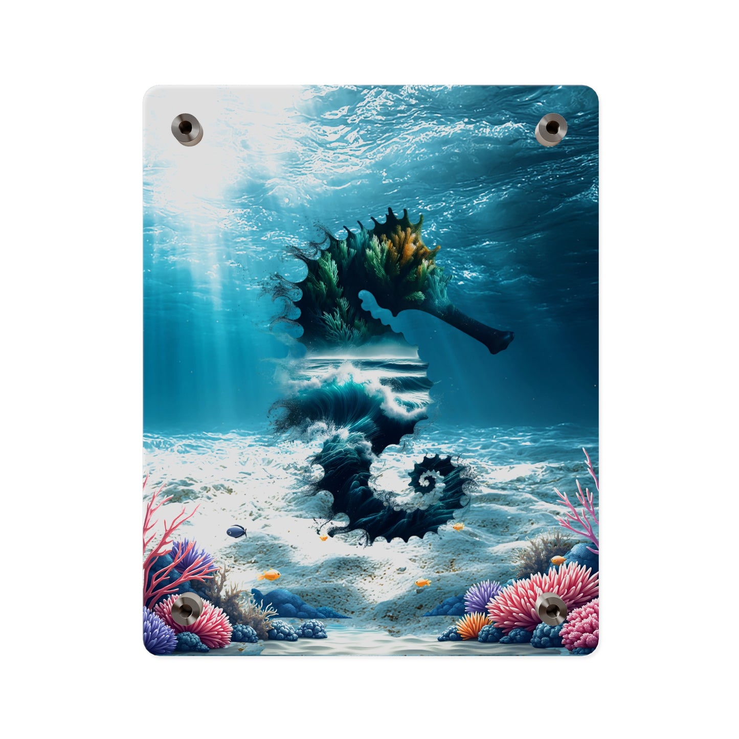 Acrylic Wall Art Panel — Underwater Seahorse Ocean Scene Panel