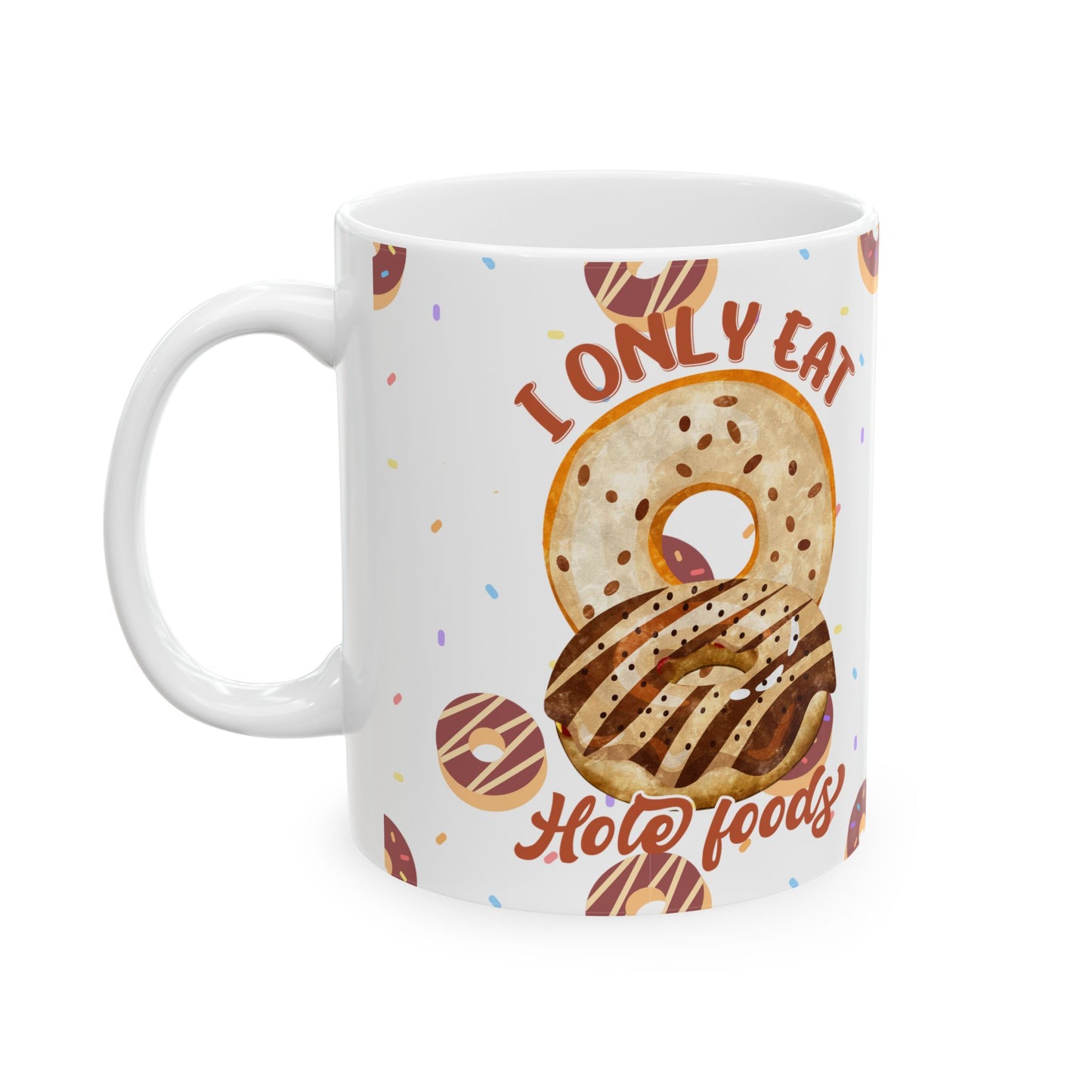Whimsical Donut Ceramic Mug - Perfect for Coffee Lovers, Gift for Foodies, Birthday Celebration, Kitchen Decor, Funny Beverage Holder