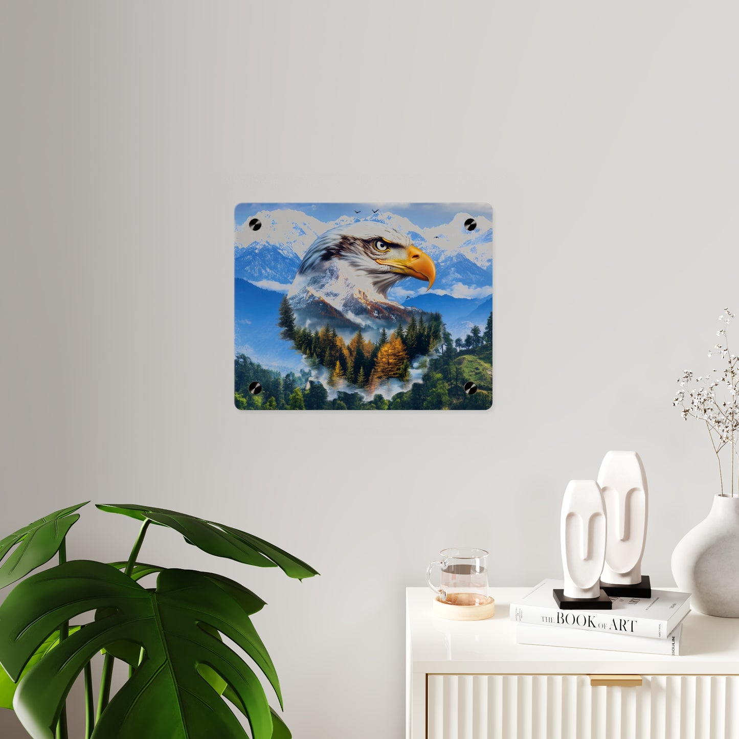 Eagle Mountain Acrylic Wall Art Panel — Patriotic Wilderness Landscape Decor