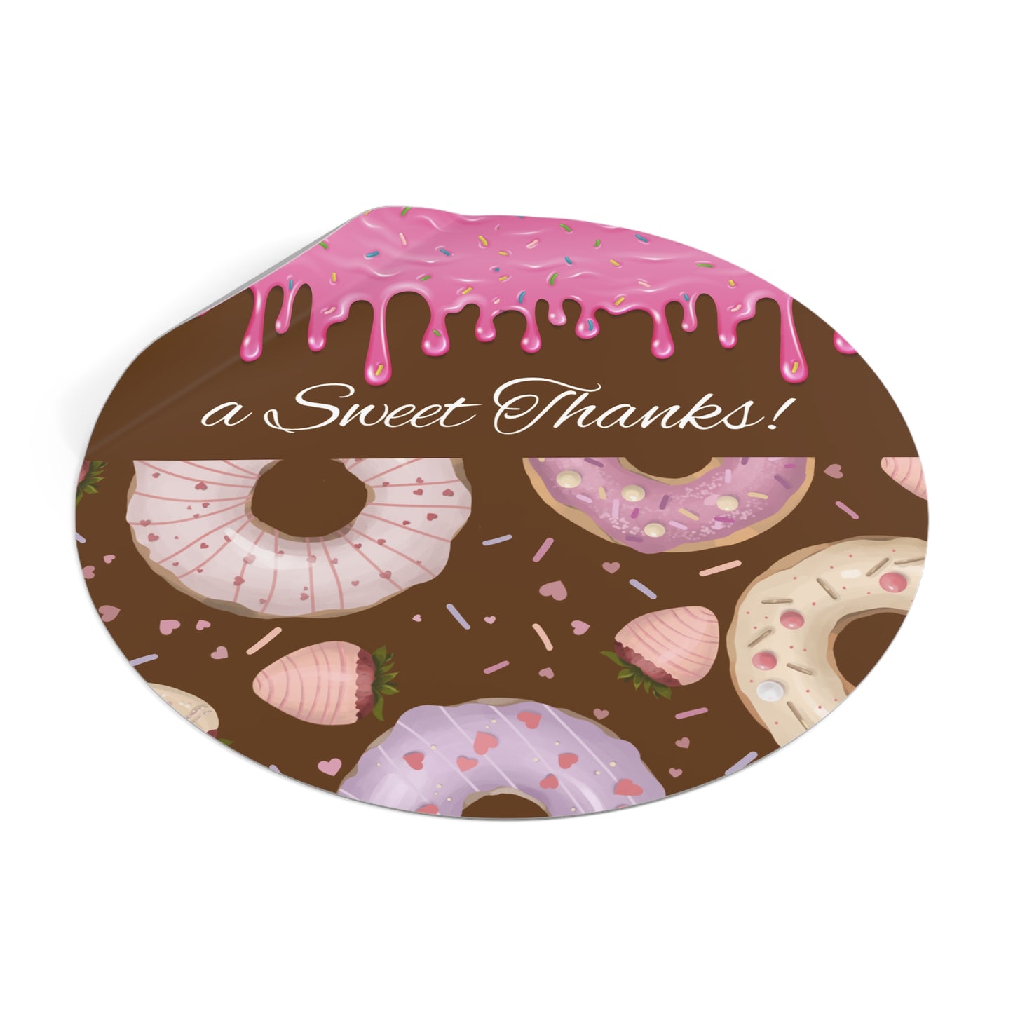 Custom Delightful Donut Vinyl Stickers, Sweet Thank You Labels, Party Favors, Custom Stickers for Gifts, Cute Decor for Celebrations, Goody bags