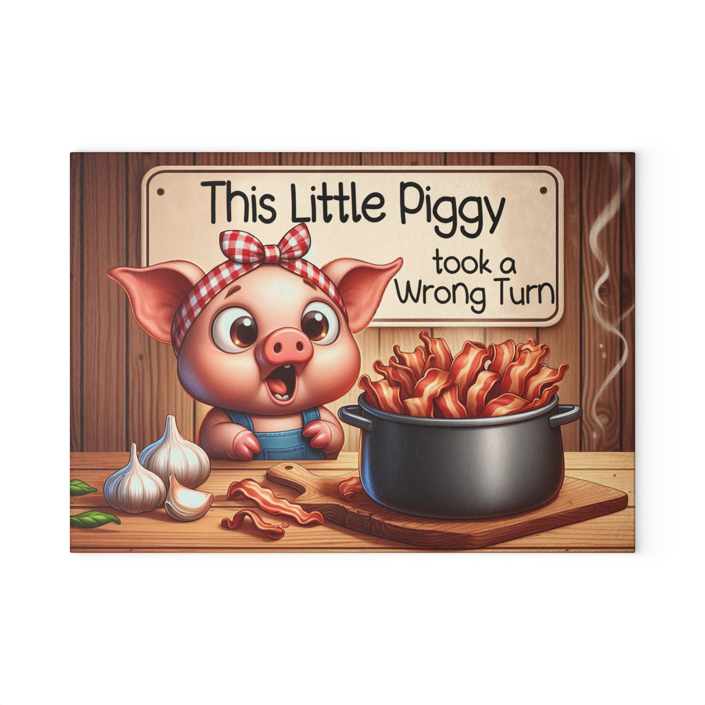 Whimsical Piggy Glass Cutting Board - Perfect Gift for Cooking Enthusiasts