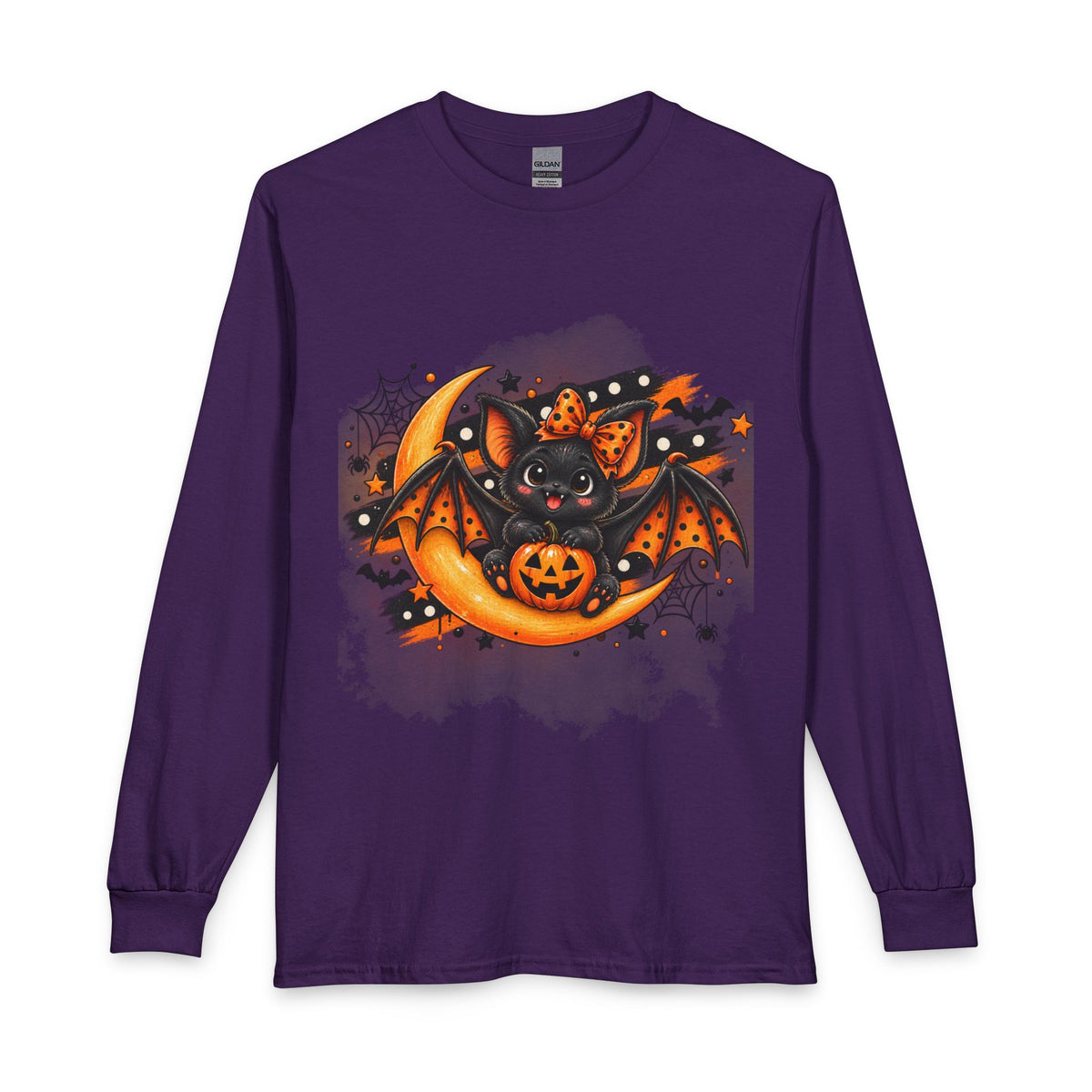 Halloween Bat and Jack-O'-Lantern Long Sleeve T-Shirt