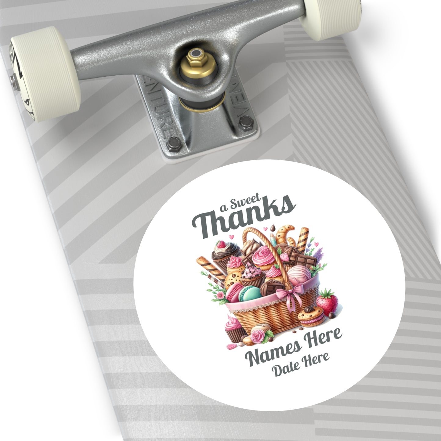 Sample Personalized Sweet Thanks Stickers for Events, Wedding Favors, Party Decor, Custom Labels, Gift Wrap