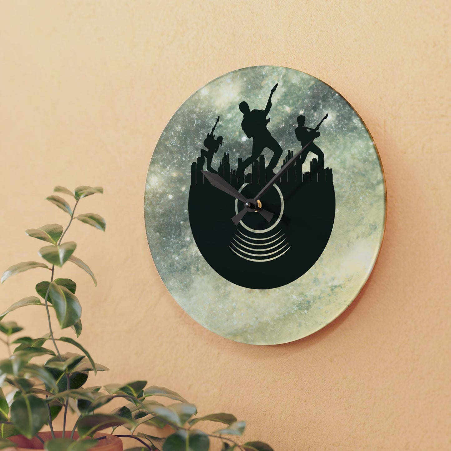 Retro Music Vibes Acrylic Wall Clock - Home Decor Gift