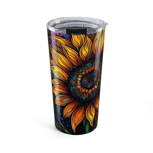 Vibrant Sunflower Tumbler 20oz - Colorful Floral Gift