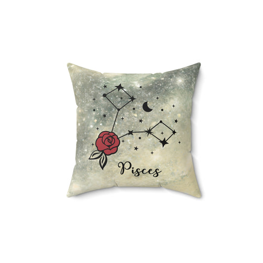 Pisces Zodiac Pillow, Astrology Decor, Constellation Cushion, Horoscope Gift, Celestial Home Accent