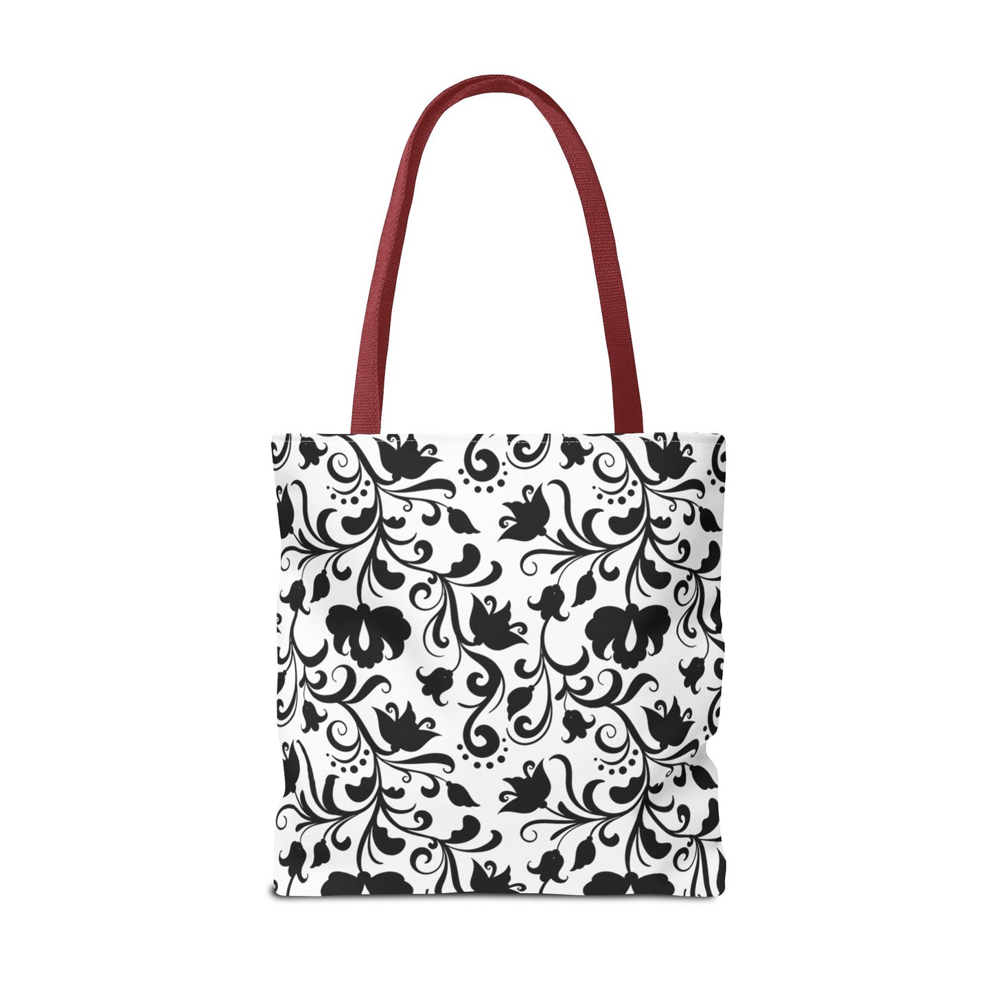 Black and White Floral Tote Bag - Stylish AOP Fashion Everyday Gift