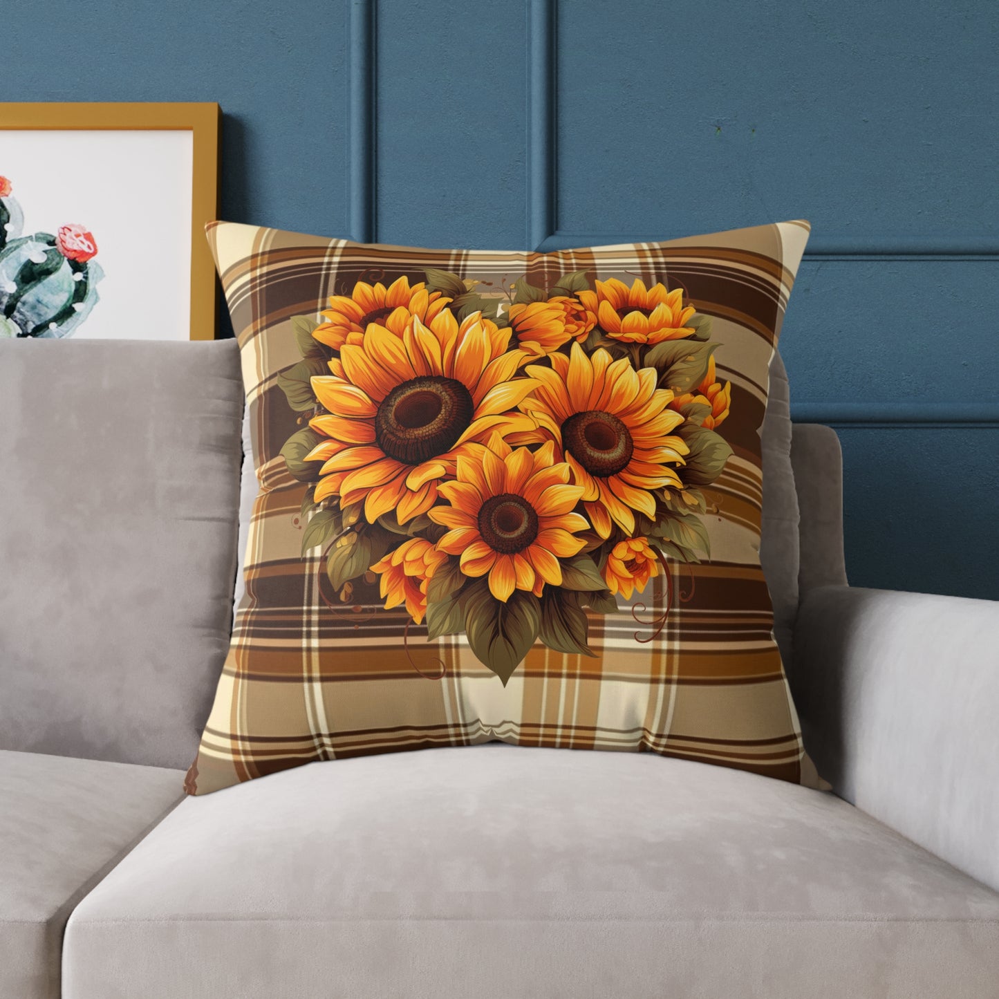Fall Decor Square Poly Canvas Pillow, Beautiful Two-Sided Fall Decor Pillow for Home or Office, Stylish Fall Accent for Any Room