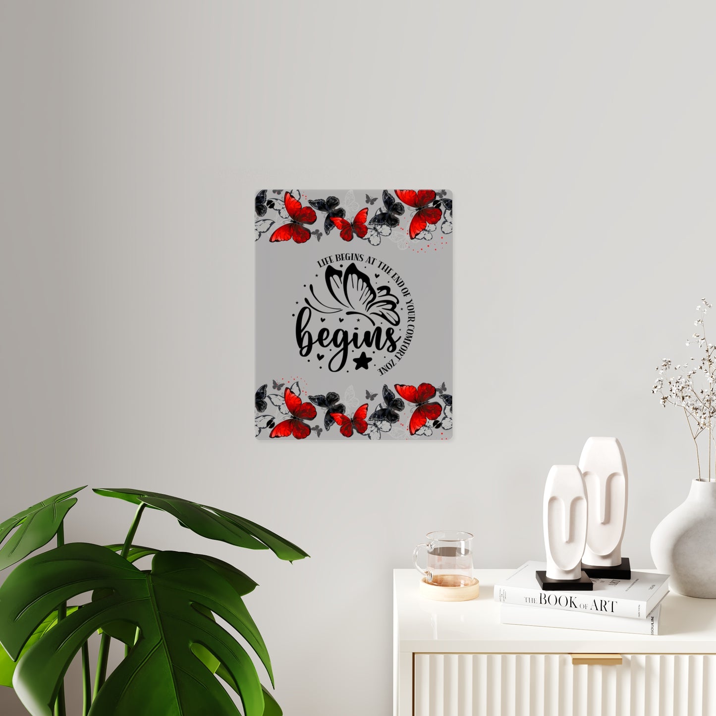 Inspirational Butterfly Acrylic Wall Art Panel - 'Life Begins' Decor
